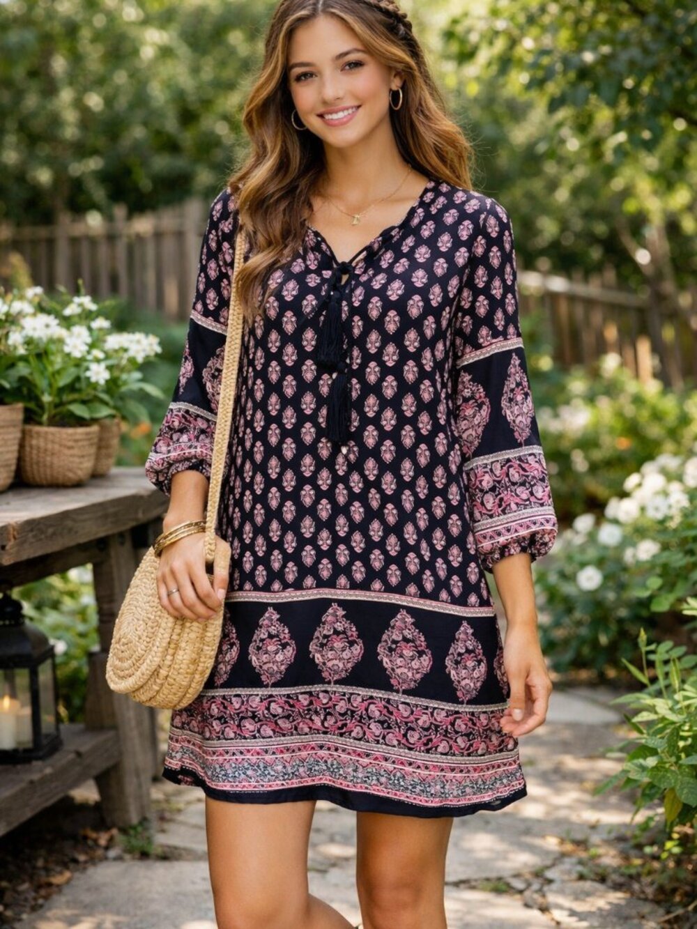 Jody of California Boho inspired dress  Size Small